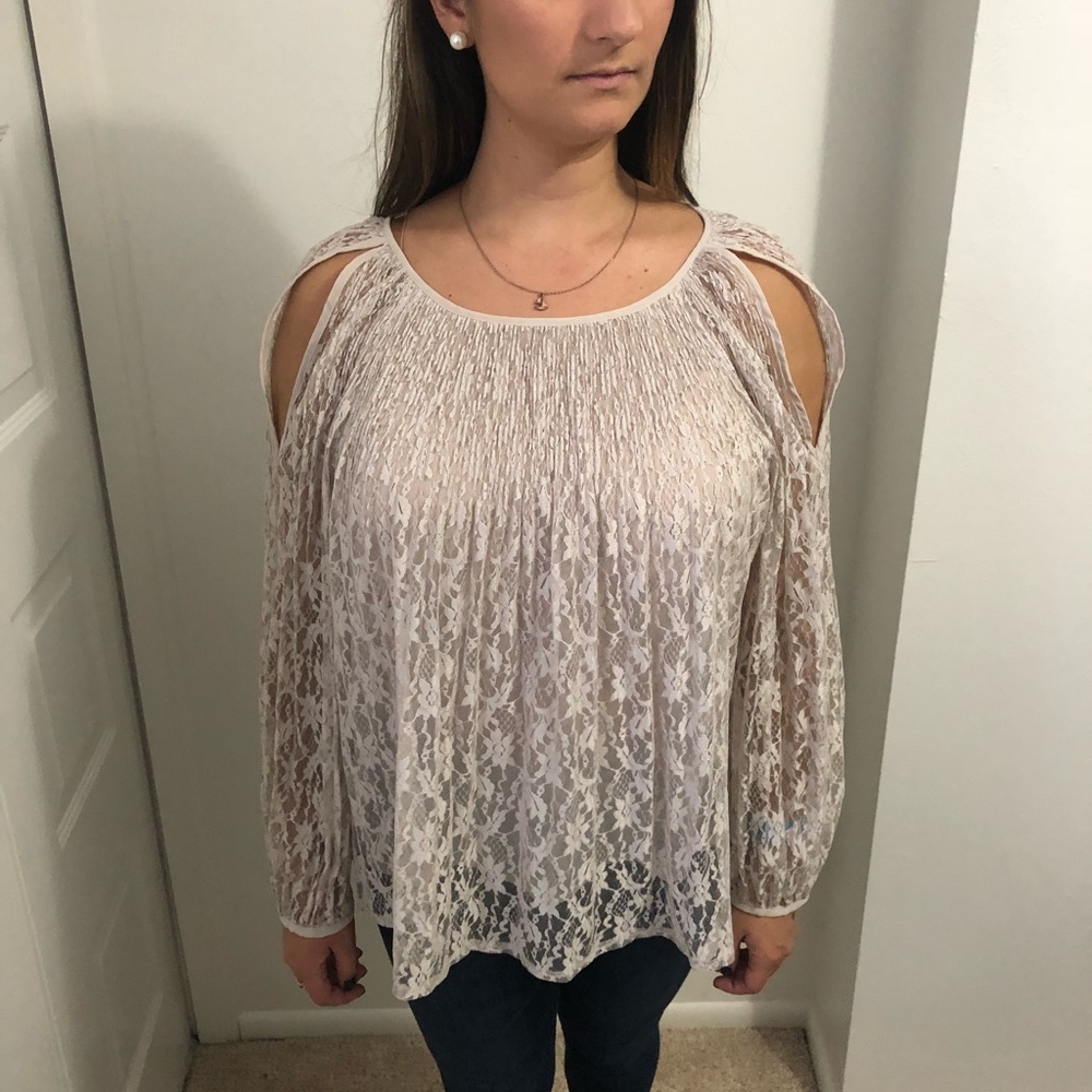Lauren Conrad Lace Long Sleeve Tunic